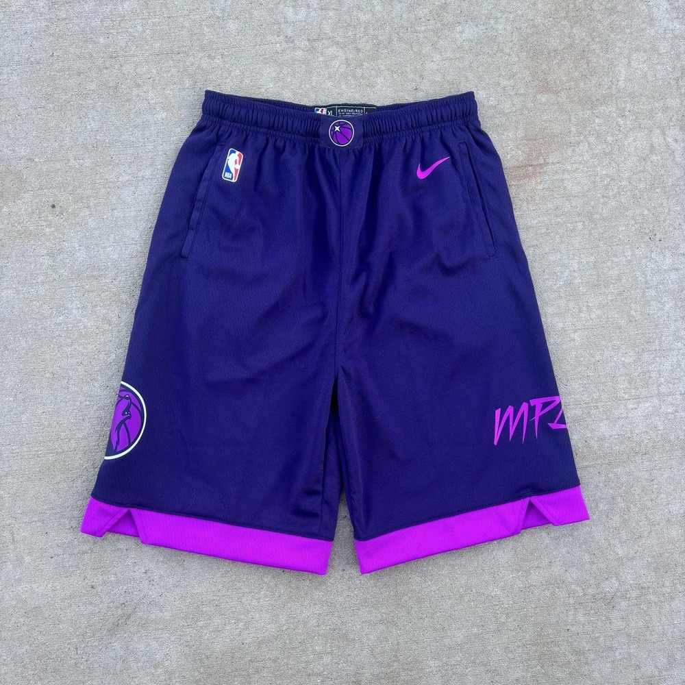 Minnesota Timberwolves Shorts Mens XL Purple NBA Basketball Nike Dri Fit MPLS